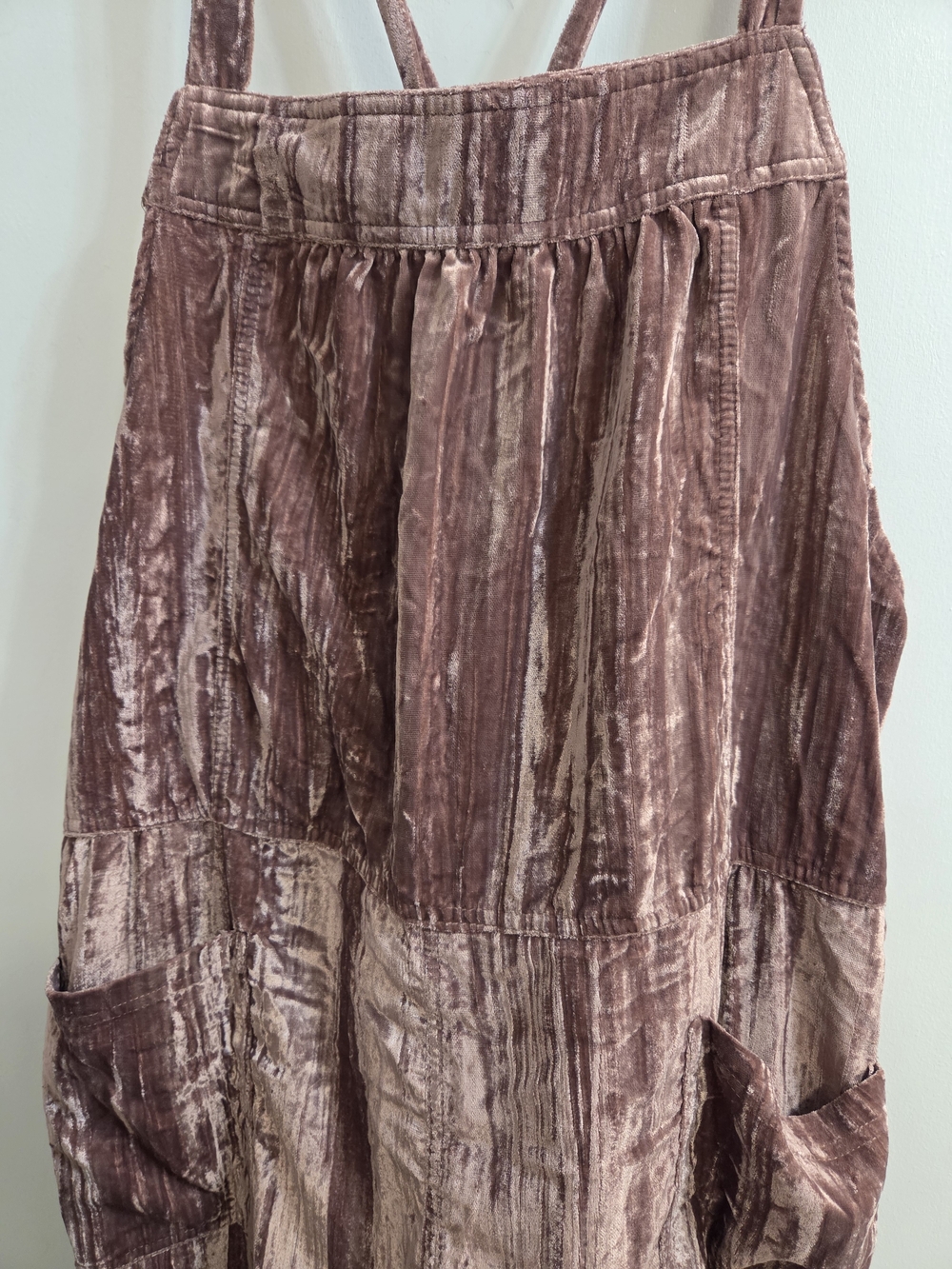 NATURAL LIFE Dusty Mauve Velvet Overalls with Tag - Picture 2 of 7